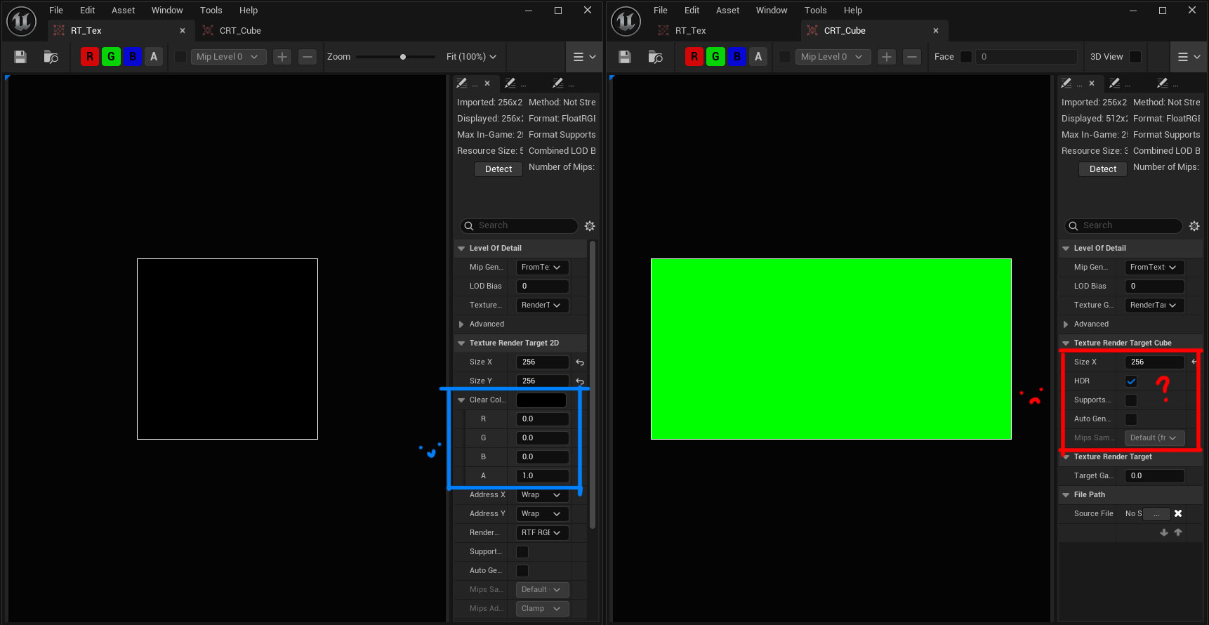 Clear Color not exposed on RenderTargetCube or RenderTargetVolume